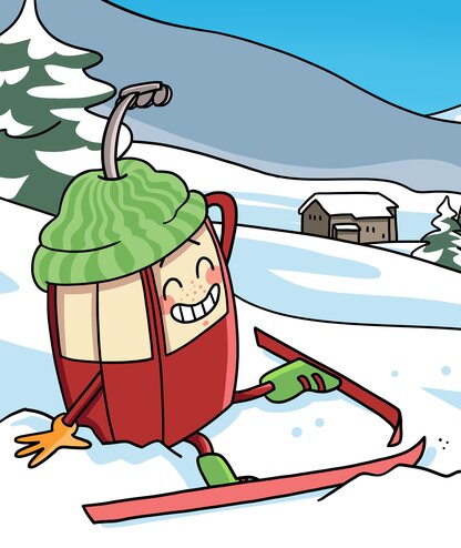 Meïno learns to ski