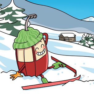 Meïno learns to ski