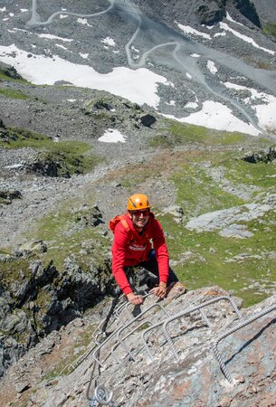 Grimpeur à Verbier depuis dessus