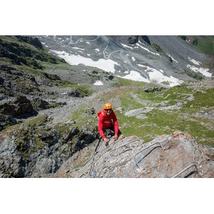 Climber in Verbier from above