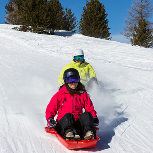 Sledding, La Tzoumaz, Switzerland